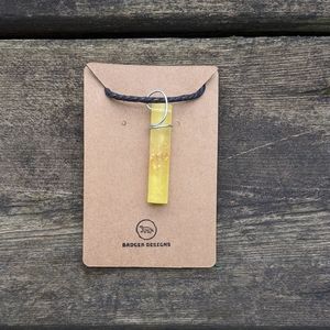 Yellow Real Gold Infused Crystal Healing Necklace